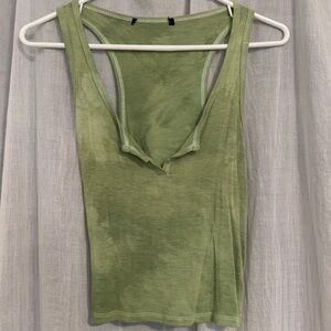 Green acid wash tank top